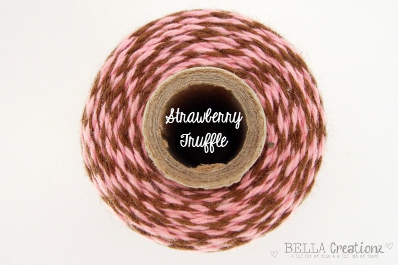 Pink and Brown Bakers Twine by Timeless Twine Strawberry Truffle image 1
