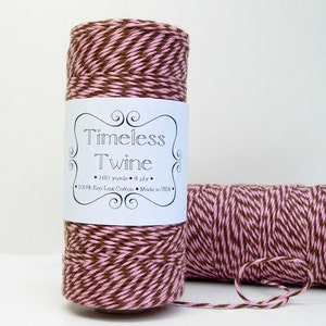 Pink and Brown Bakers Twine by Timeless Twine Strawberry Truffle image 3