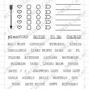 Housework Planner Stamps, Clear Planner Stamps, Planner Stamps