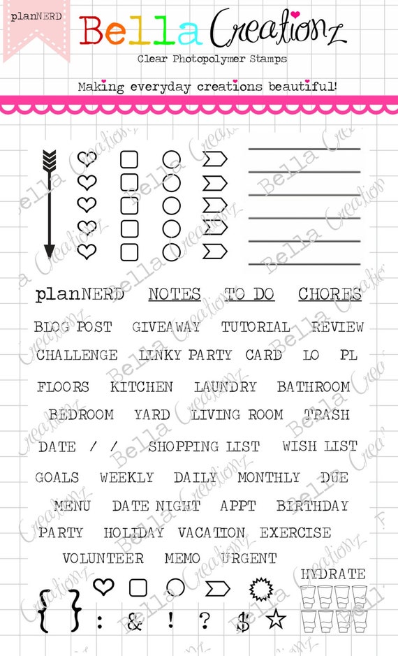 Planner Stamp Clear Stamp Set plannerd Perfect - Etsy