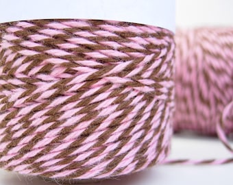 Pink and Brown Bakers Twine by Timeless Twine - Strawberry Truffle