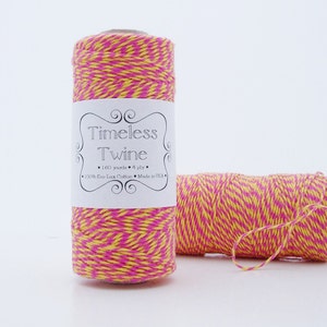 Pink and Yellow Bakers Twine Raspberry Lemonade by Timeless Twine image 3