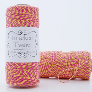 Pink and Yellow Bakers Twine Raspberry Lemonade by Timeless Twine image 2