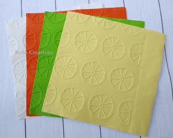 Lemon Napkins ~ Hand Embossed Paper Napkin ~ Wedding ~ Anniversary ~ Birthday ~ Shower ~ Lime Napkins ~ Orange Napkins ~ Summer Party Decor