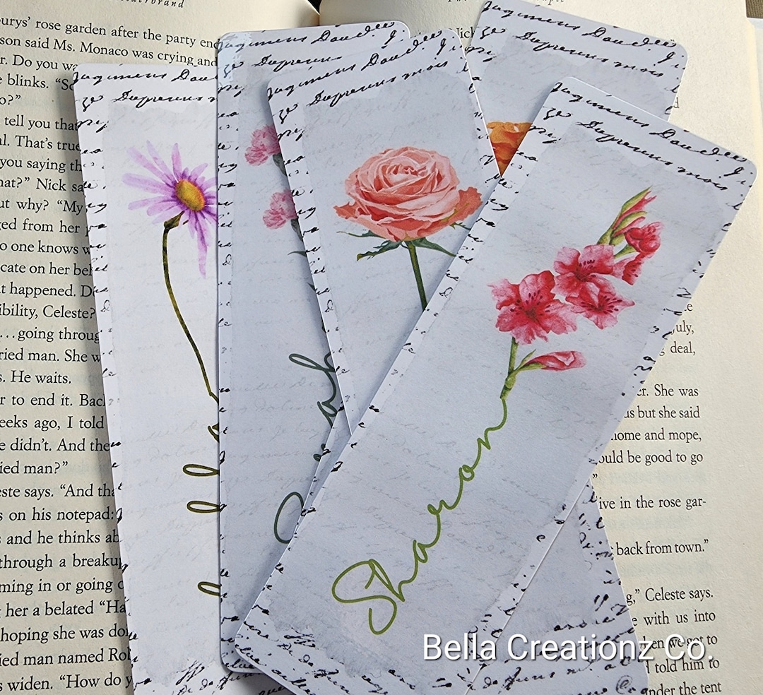 Personalized Laminated Birth Flower Bookmark With Name Personalized Personalized Laminated Birth Flower Bookmark With Name Personalized