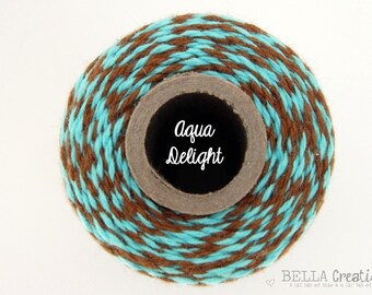 Aqua and Brown Bakers Twine by Timeless Twine - Aqua Delight