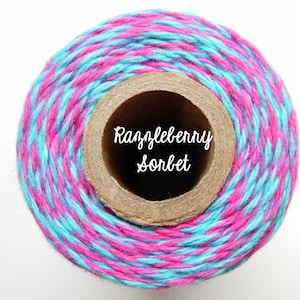Aqua Blue e Pink Bakers Twine da Timeless Twine - Razzleberry Sorbet
