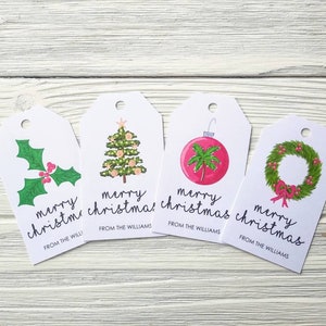 Tropical Christmas Gift Tags - Christmas Tags - Personalized Gift Tags (CH001)