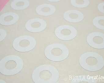 144 White Circle Reinforcement Stickers