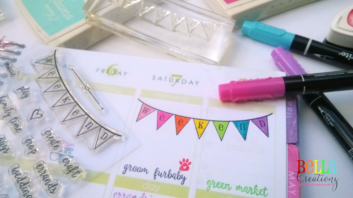 Planner Stamp Clear Stamp Set weekend Plans Etsy