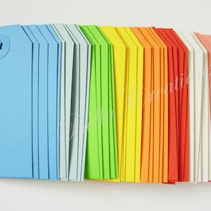 Etiquetas para regalos - Etiquetas para recuerdos - Etiquetas multicolor - Etiquetas colgantes - Etiquetas efímeras - Etiquetas para manualidades - Etiquetas para paquetes - Etiquetas de papel en blanco - Juego de 40