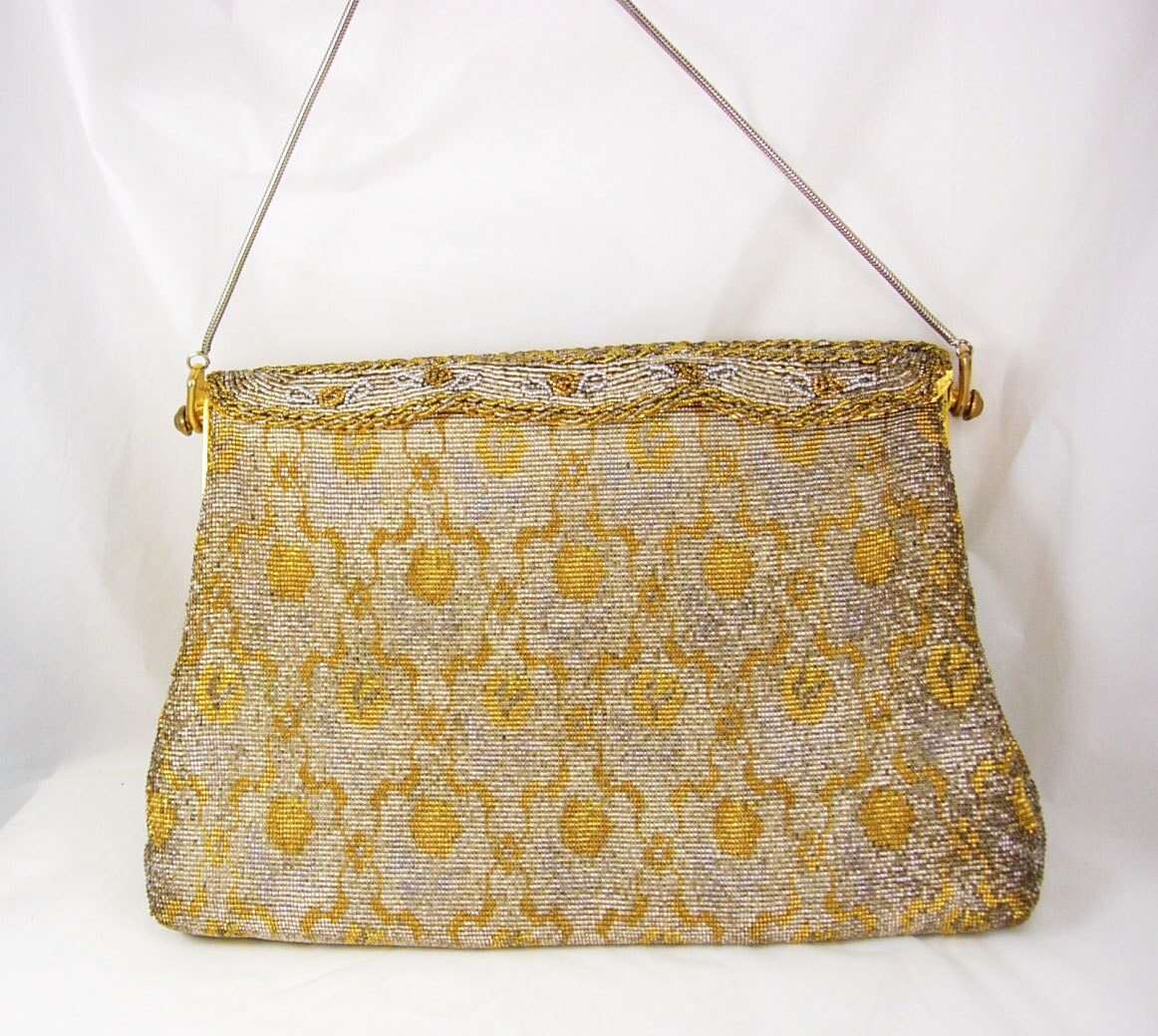 Vintage Hand made in France purse micro beaded french clutch Etsy
