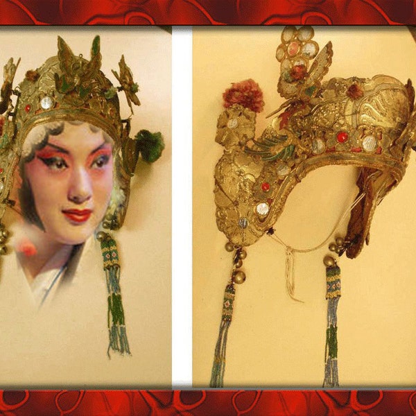Reserved for Rand RARE Antique Chinese opera Headdress crown