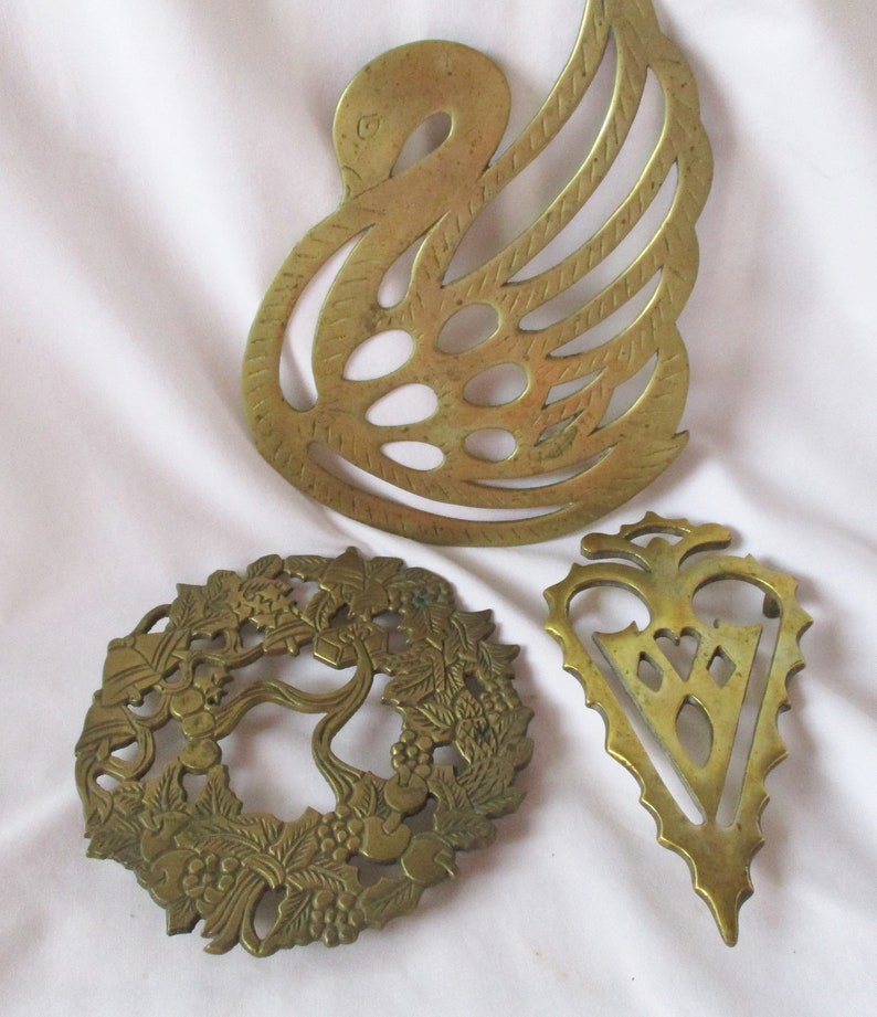 Vintage Brass Trivets Home and Living Vintage Collection Brass Etsy