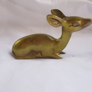 Vintage Brass Assorted Figurines Accents Gifts Decor Home and Living Accents Buck Deer Goldfish Doe Deer Rocking Horse Swan Dish Scarf rings image 4