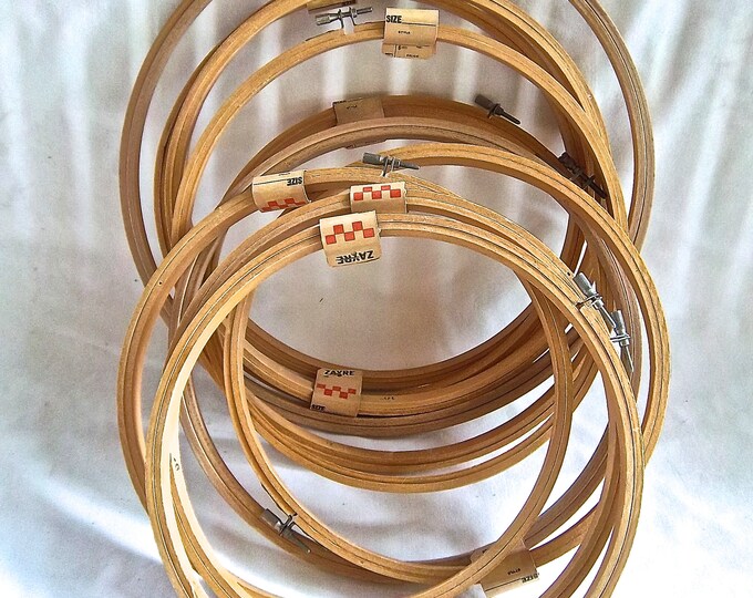Vintage Salvaged Wooden Hoops Embroidery Sewing Hoops Vintage Import