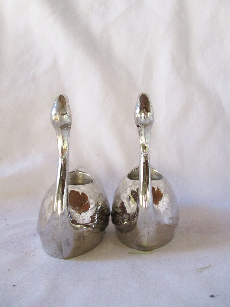 Vintage Silver Plated Swan Candle Holder Set of Two Vintage Etsy