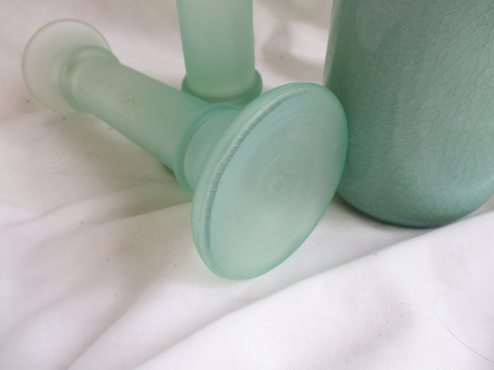 Vintage Indiana Light Jade Frosted Candle Holder / Bud Vases Etsy