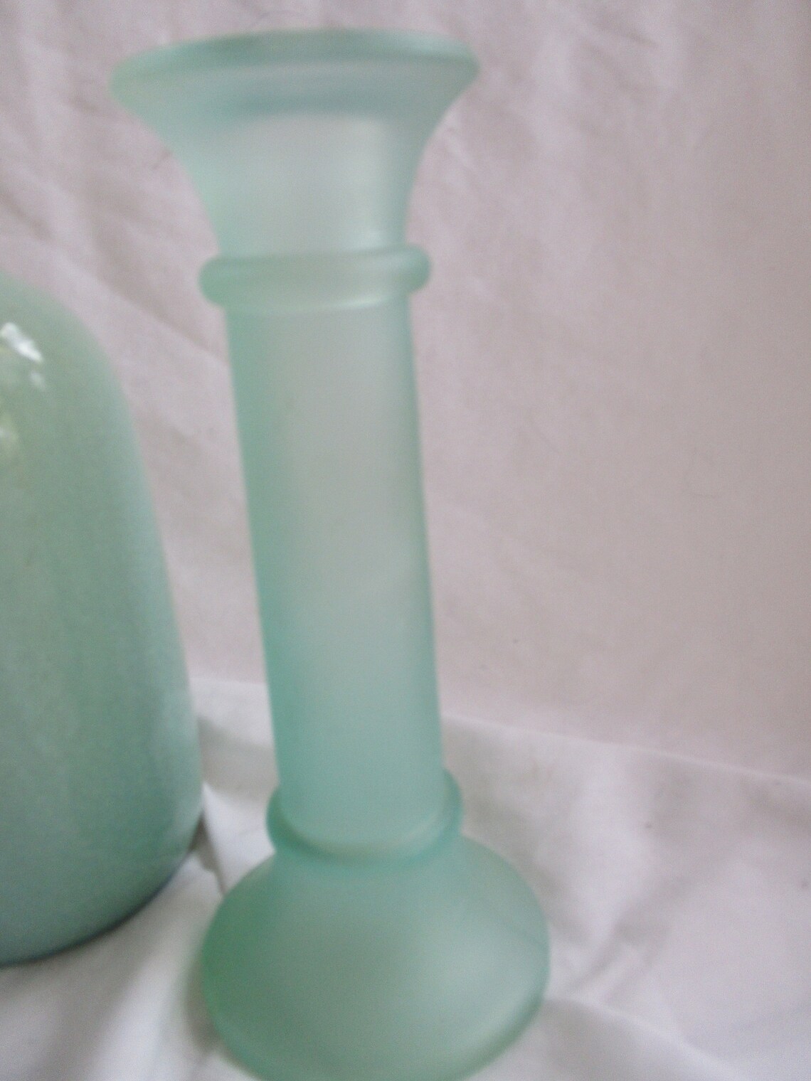Vintage Indiana Light Jade Frosted Candle Holder / Bud Vases Etsy