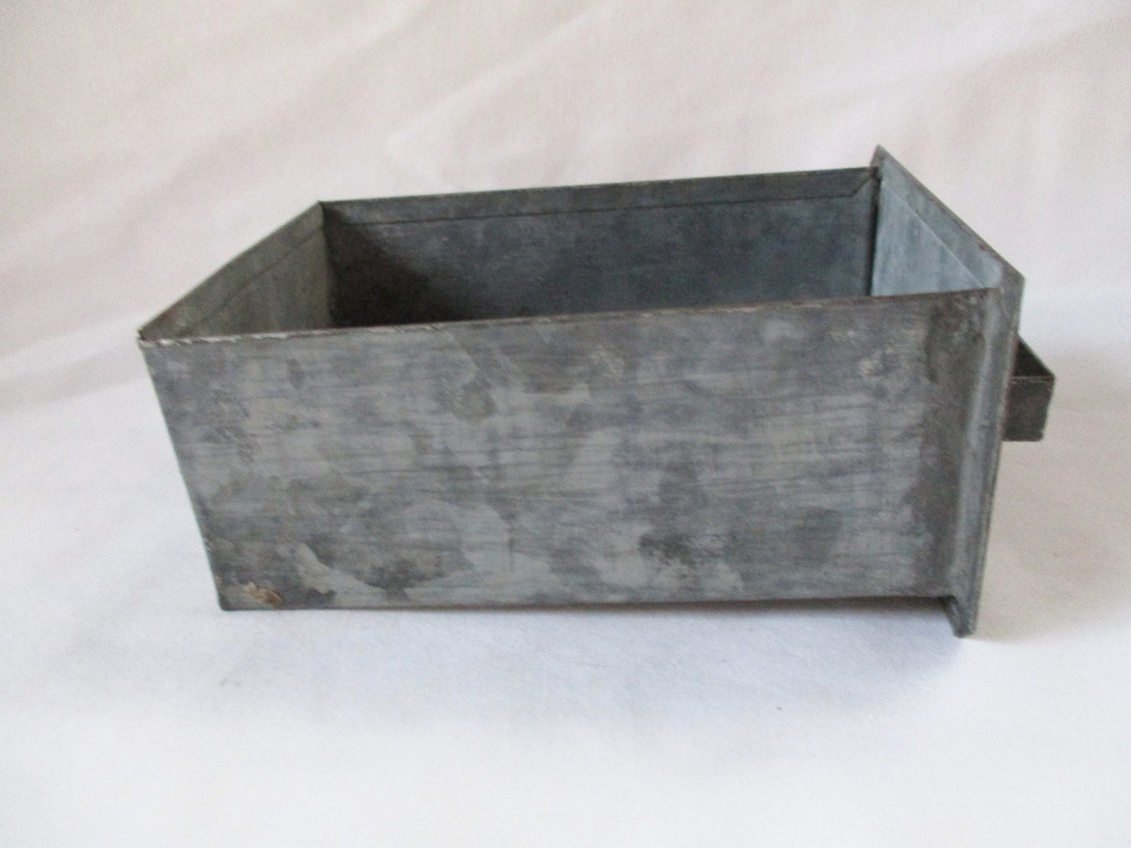 Vintage Galvanized Zinc Metal Bin Drawer Vintage Industrial Etsy