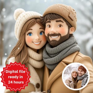 custom air dry clay portrait, Personalized Clay Portrait from Photo, Custom Clay Cartoon Portrait, Family Portrait in Clay Style, 3D Clay