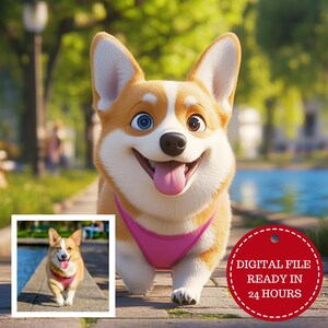 Pet Custom Cartoonportrait, Custom Cartoon Pet Portrait, Animated Pet Portrait, Pixar Style Portrait from Photo, Pixar Pet, Cartoon Portrait