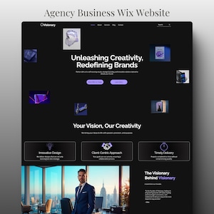 Visionary Creative Agency Wix Template | Modern Portfolio Design for Agencies & Freelancers | Fully Customizable Website | SEO-Optimised