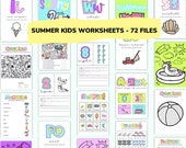 Summer Kid Worksheets (72 Files) / Downloadable File / Digital Worksheets