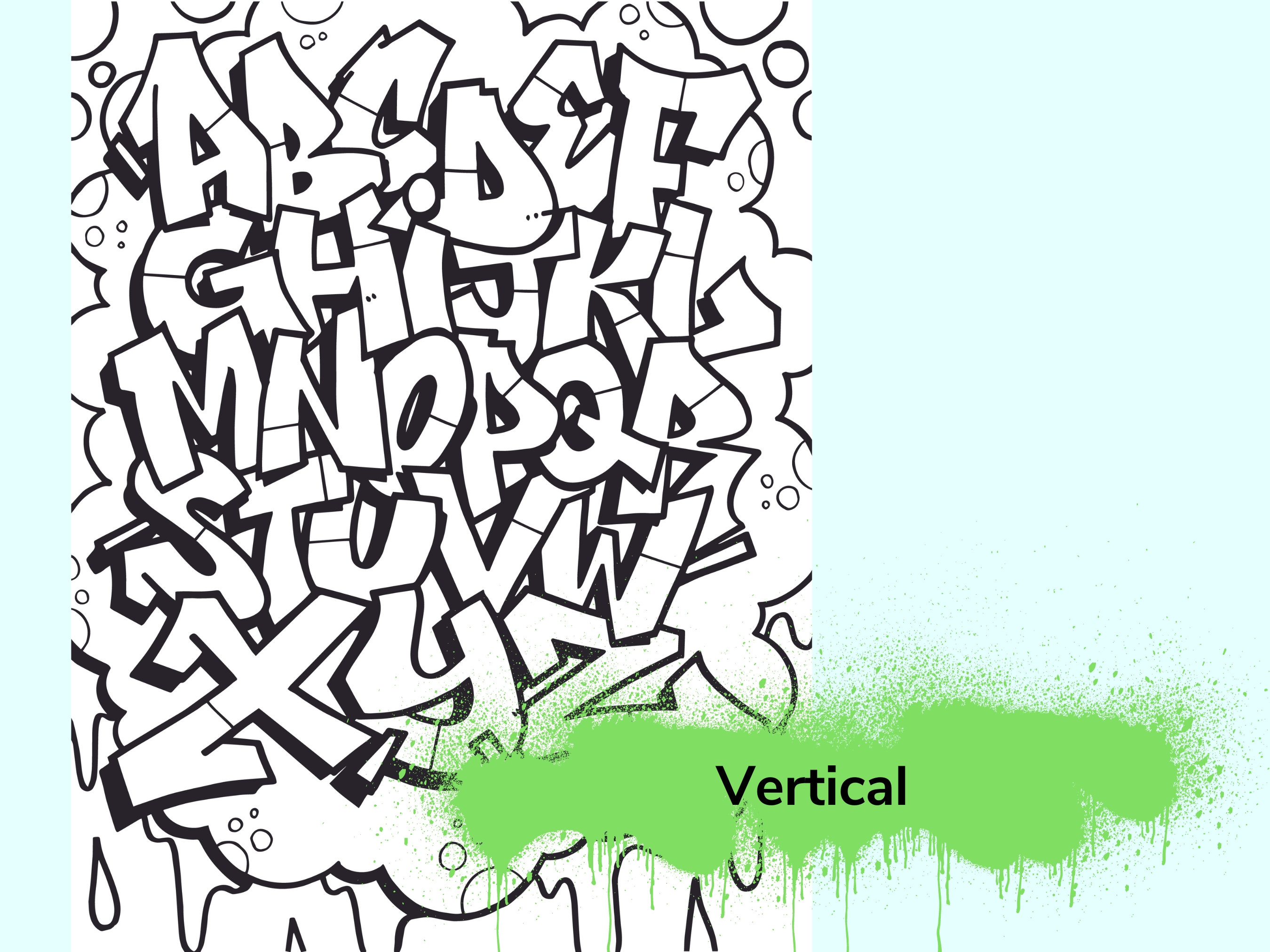 DOWNLOADABLE - Graffiti Alphabet Coloring Page - Etsy