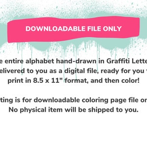 DOWNLOADABLE - Graffiti Alphabet Coloring Page - Etsy