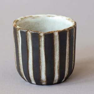 Handmade Black Clay Cup | 150ml Ceramic Tumbler | Wabi Sabi Rustic Mug | High-Fire Stoneware Gift