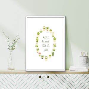 Matcha Printable Wall Art – Funny Matcha Quote Poster – Green Tea Digital Download – Kitchen or Cafe Decor – Matcha Lover Gift