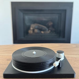 Record Player Coaster Set with Customizable Text. Sets of 4 and 6 available