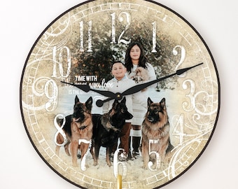 Custom Photo Clock, Personalized Keepsake, Family Anniversary Gift