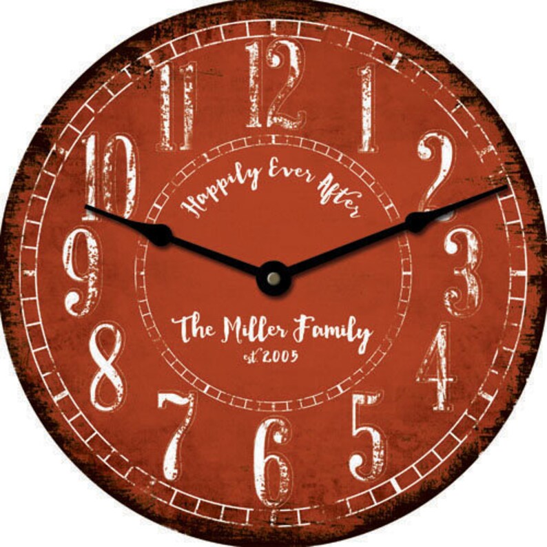 Rustic Personalized 24 inch wall Clock Custom Wedding Bridal Etsy