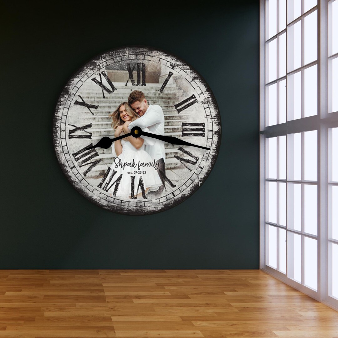Personalized Photo Wall Clock: Custom Family Keepsake - Etsy