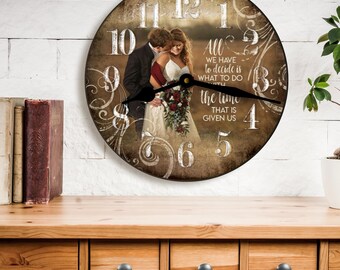 Personalized Photo Clock: Custom Wood Keepsake, Office Decor