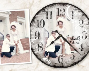 50th Anniversary Photo Clock | Personalized Wedding Gift for Parents
