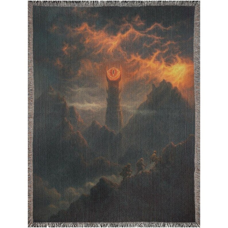 Manta tejida del Señor Oscuro – Manta con ojos de fantasía oscura imagen 2