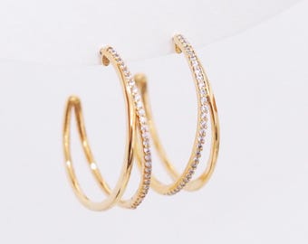 Pendientes de aro doble