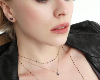 Blauwe CZ vlinderketting