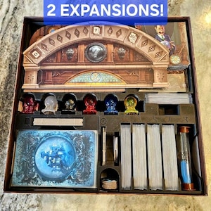 Mysterium Board Game Insert for Base Game & 2 Expansions + Upgraded Ghost Tokens: Fits Sleeved Cards With No Lid Lift (Digital Files Only)