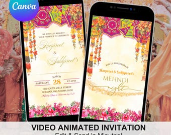 Animowane Mehndi, Mehendi, Mendi wideo zaproszenie, Dholki animowane zaproszenie, Dholak animowane zaproszenie, Mayoo, Mayoun zaproszenie, AC27