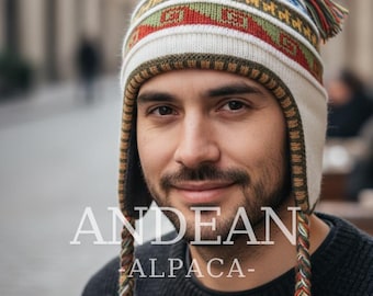 Chullo peruano con forro de lana de alpaca – Gorro andino con orejeras, tejido a mano, cálido y suave, regalo unisex.