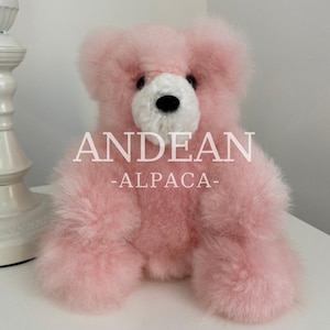 Handmade Baby Alpaca Teddy Bear – Soft Stuffed Animal Toy, 100% Alpaca Fur Plush – Peruvian Gift, Artisanal Cuddly Keepsake