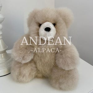 Handmade Baby Alpaca Teddy Bear – Soft Stuffed Animal Toy, 100% Alpaca Fur Plush – Peruvian Gift, Artisanal Cuddly Keepsake