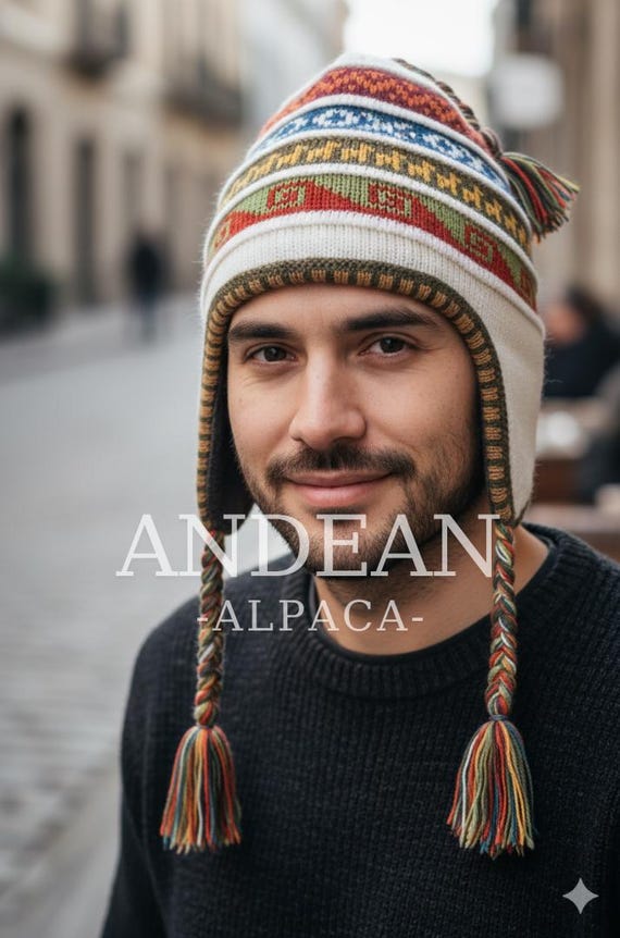 Peruvian Chullo With Alpaca Wool Lining – Andean Earflap Hat  display picture 2