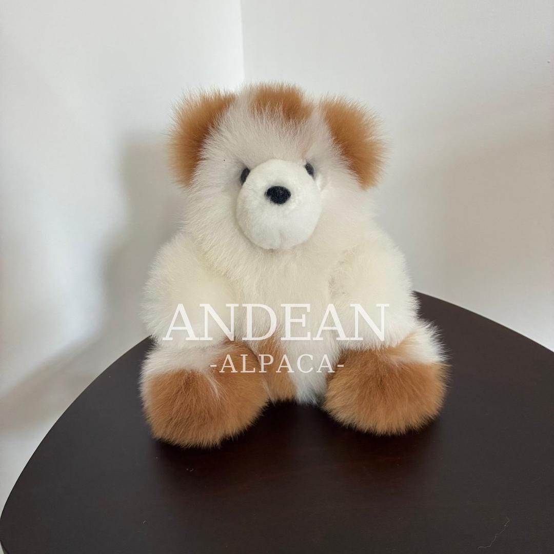 手作りベビーアルパカテディベア - 柔らかいぬいぐるみ、100%アルパカ