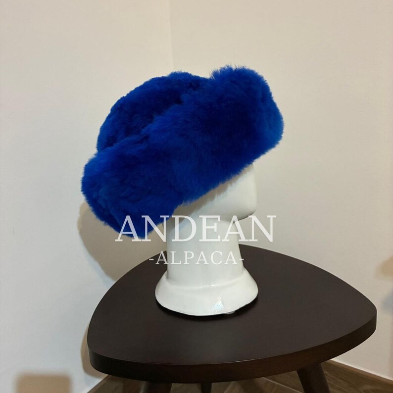 Baby Alpaca Fur Hat – Handmade Peruvian Cossack Hat, Unisex Russian Style Winter Hat, Genuine Alpaca Fur, Luxury Warm Hat, Peruvian image 16