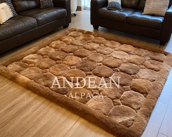 贅沢な100％アルパカ毛皮ラグ - アルパカ本物の毛皮ラグ、ふわふわの